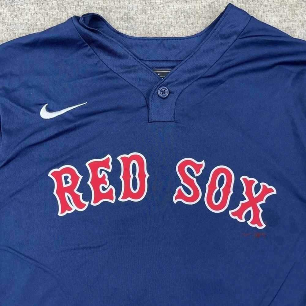 Boston Red Sox Shirt Men Medium Blue Nike Dri Fit Tee Performance Training Adult